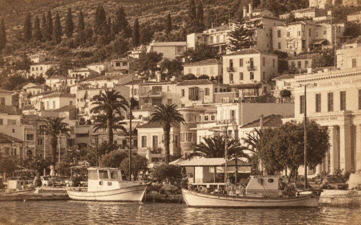 Πανοραμική άποψη της πλατείας Πυθαγόρα του Βαθέος στη Σάμο