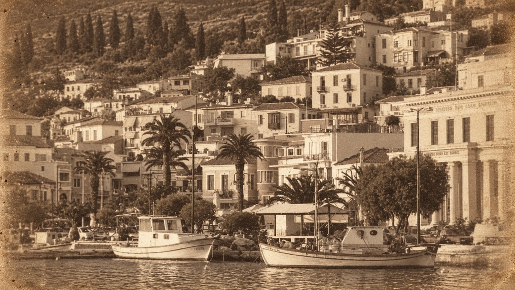 Πανοραμική άποψη της πλατείας Πυθαγόρα του Βαθέος στη Σάμο